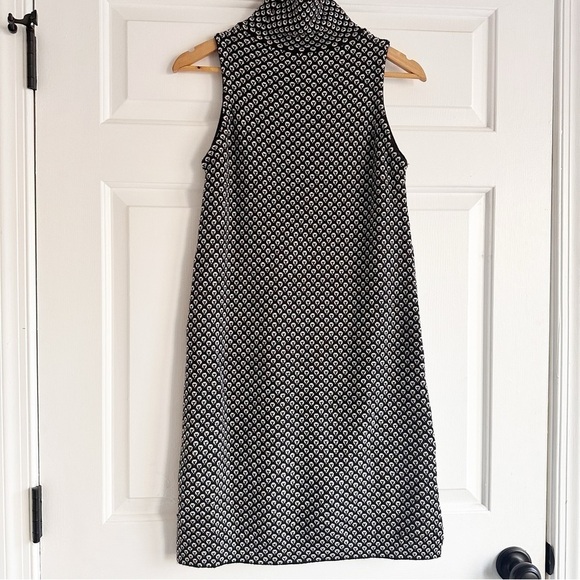 Zara Knitted Dress Turtle Roll Neck Pattern Black White Print Knit size small - Picture 2 of 7